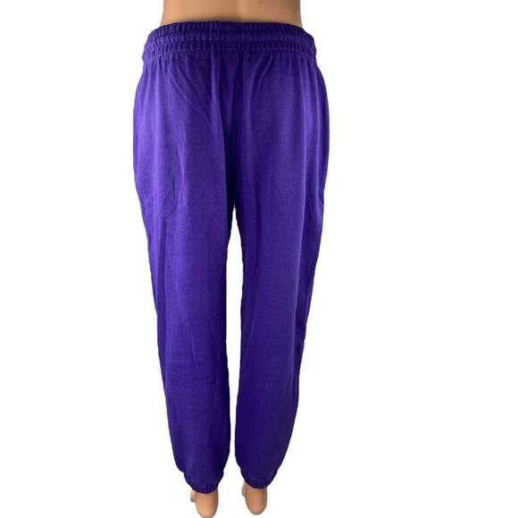 Gap Women's Purple Drawstring Fleece Drawstring Tapered Jogger Sweatpants Size M - Picture 3 of 5